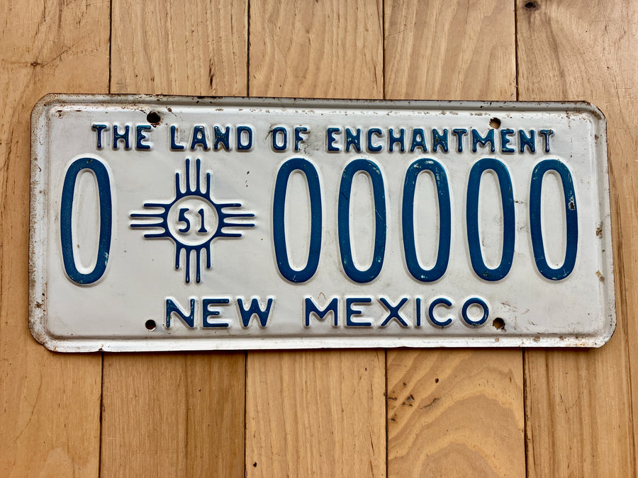1951 New Mexico Sample License Plate