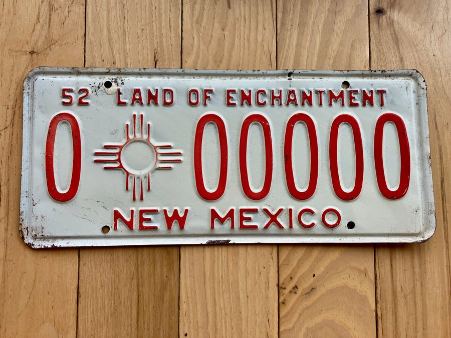 1952 New Mexico Sample License Plate