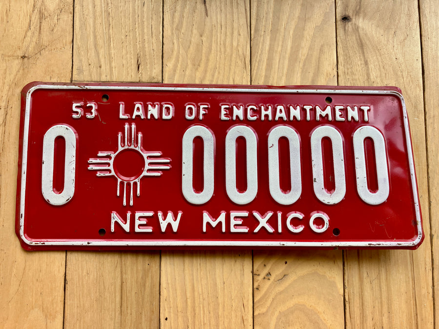 1953 New Mexico Sample License Plate