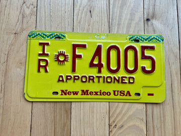 New Mexico Apportioned License Plate