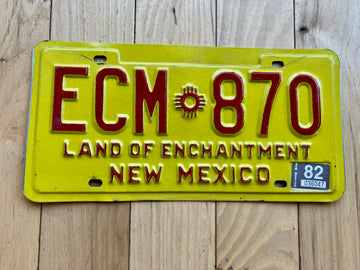 1982 New Mexico License Plate