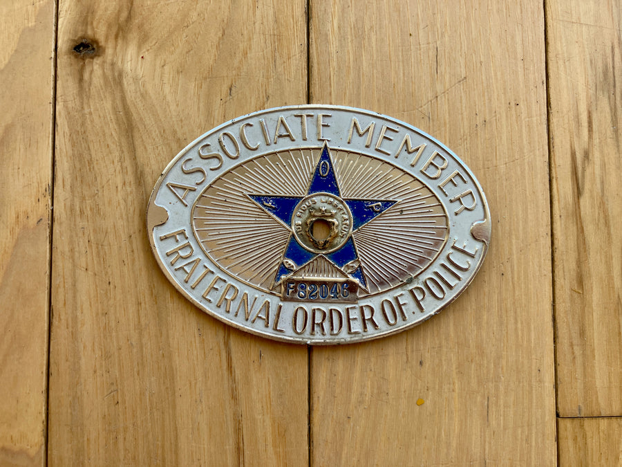 Associate Member Fraternal Order Of Police License Plate Topper