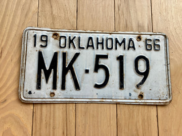 1966 Oklahoma License Plate