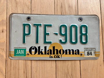 1984 Oklahoma License Plate