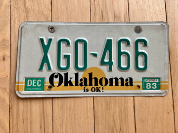 1983 Oklahoma License Plate