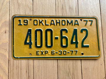 1977 Oklahoma License Plate