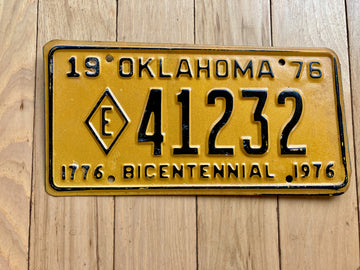 1976 Oklahoma Exempt Bicentennial License Plate