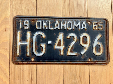 1965 Oklahoma License Plate