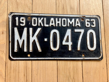 1963 Oklahoma License Plate