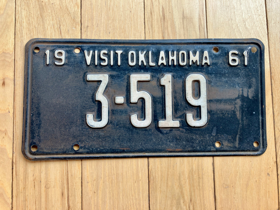 1961 Oklahoma License Plate