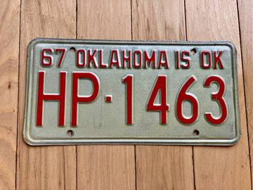 1967 Oklahoma License Plate