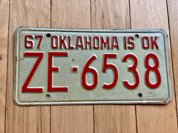 1967 Oklahoma License Plate