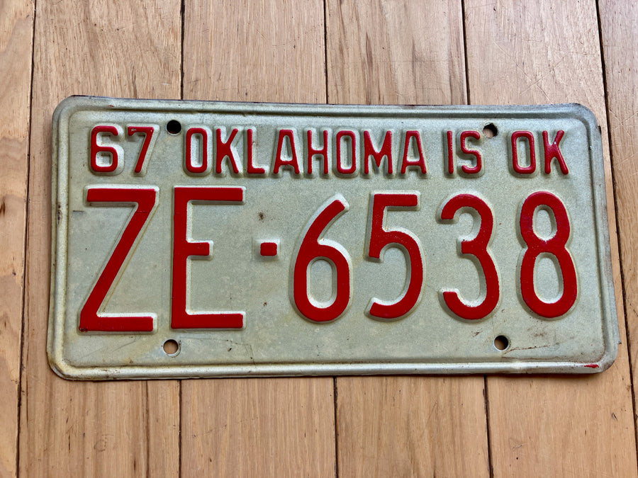 1967 Oklahoma License Plate