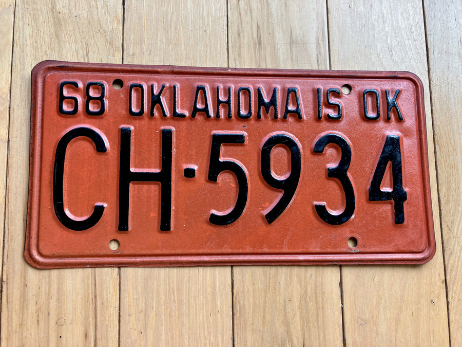 1968 Oklahoma License Plate