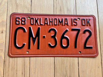 1968 Oklahoma License Plate