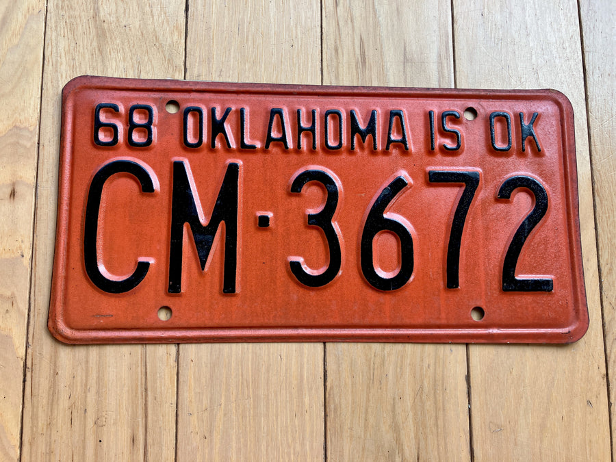1968 Oklahoma License Plate