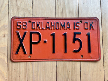 1968 Oklahoma License Plate