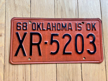 1968 Oklahoma License Plate