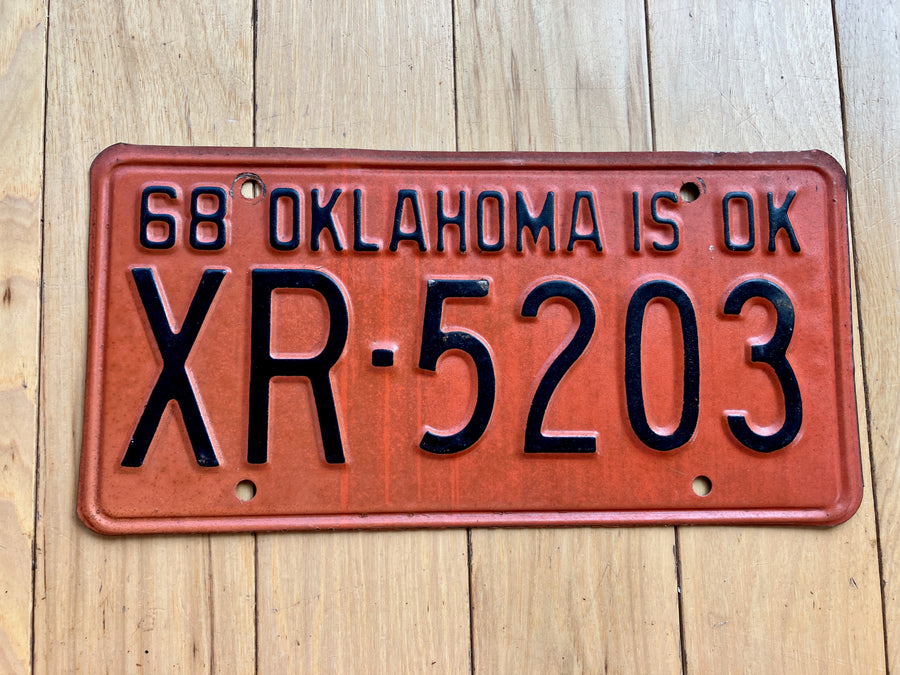 1968 Oklahoma License Plate