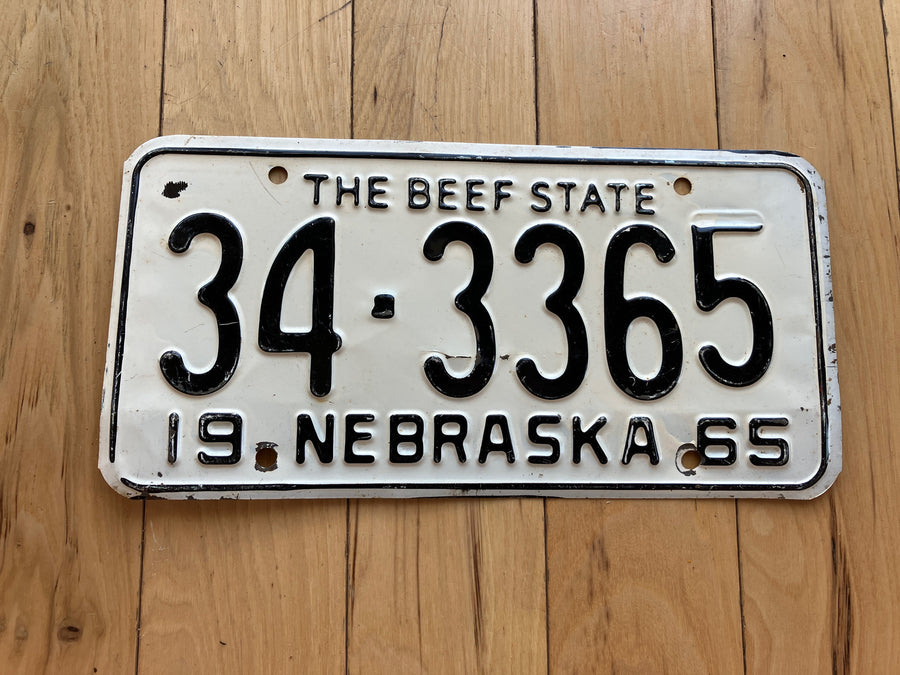 1965 Nebraska License Plate