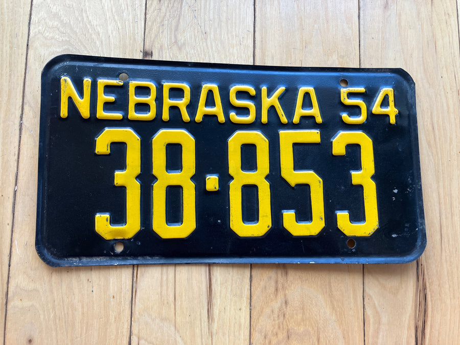 1954 Nebraska License Plate