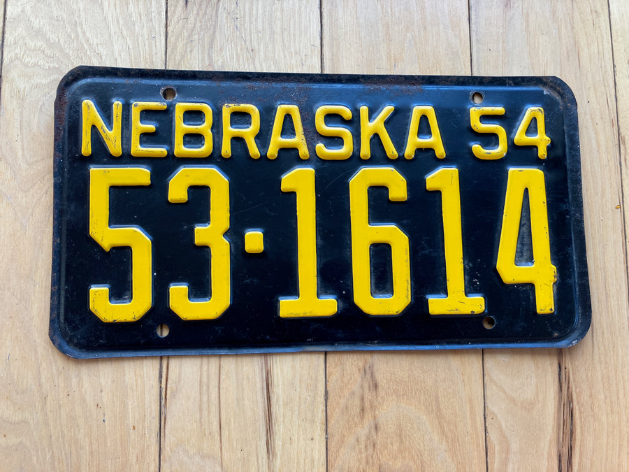 1954 Nebraska License Plate