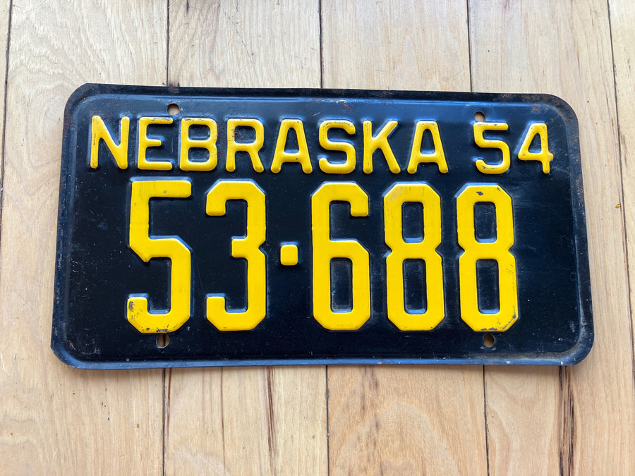 1954 Nebraska License Plate