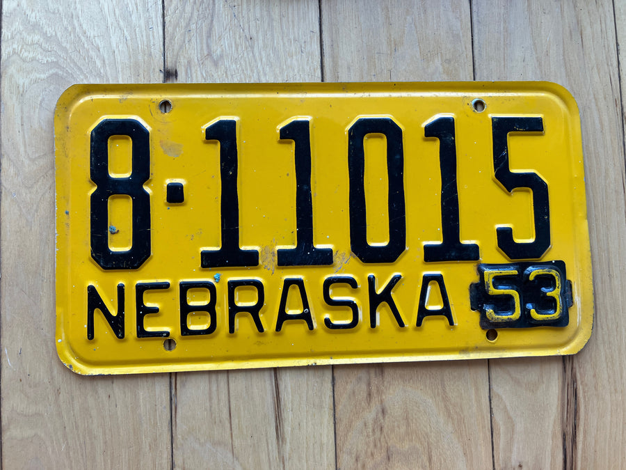 1953 Nebraska License Plate