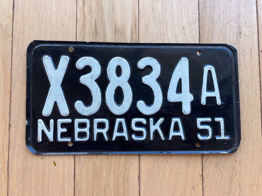 1951 Nebraska License Plate