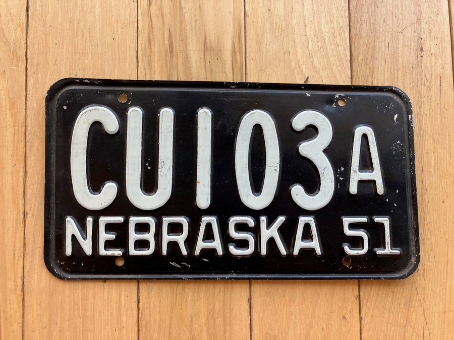 1951 Nebraska License Plate