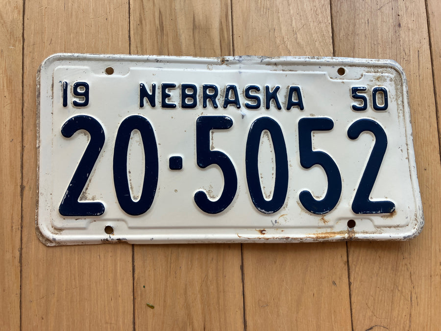 1950 Nebraska License Plate