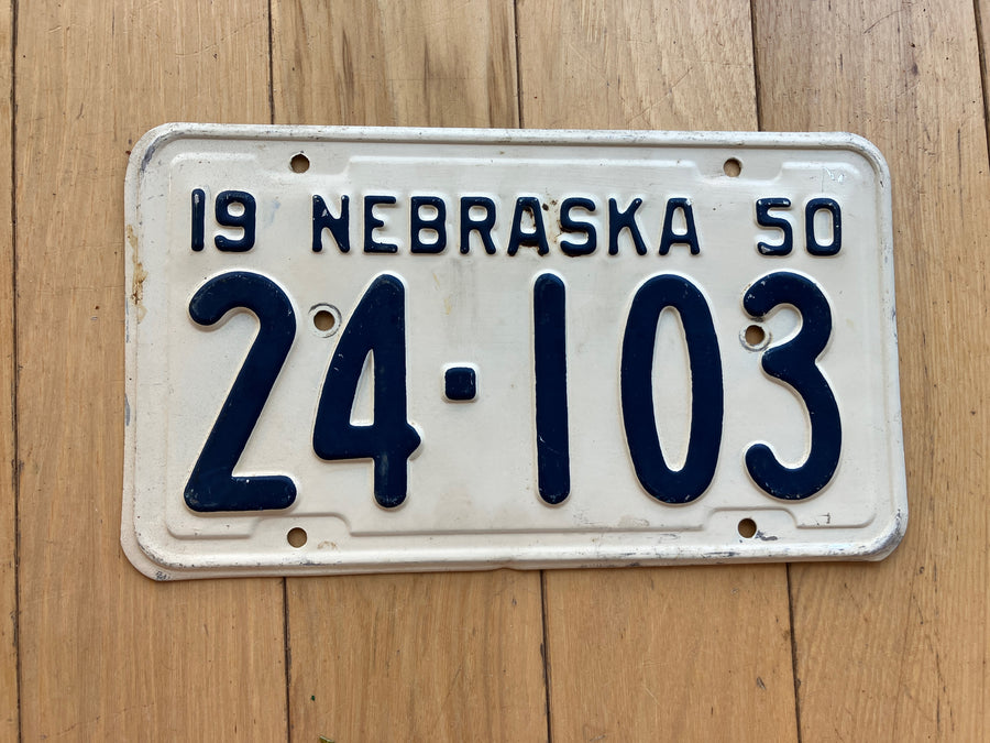 1950 Nebraska License Plate