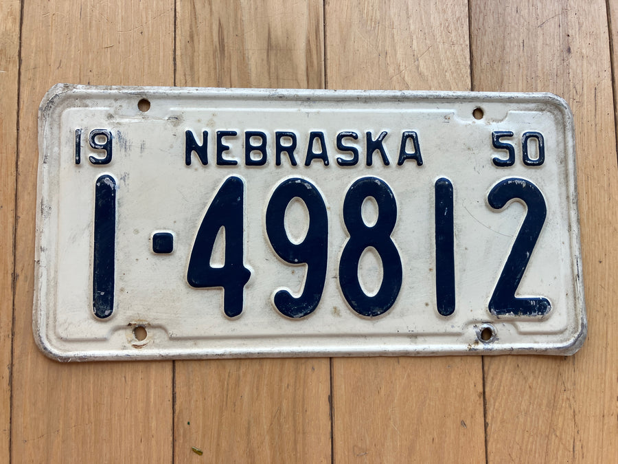 1950 Nebraska License Plate