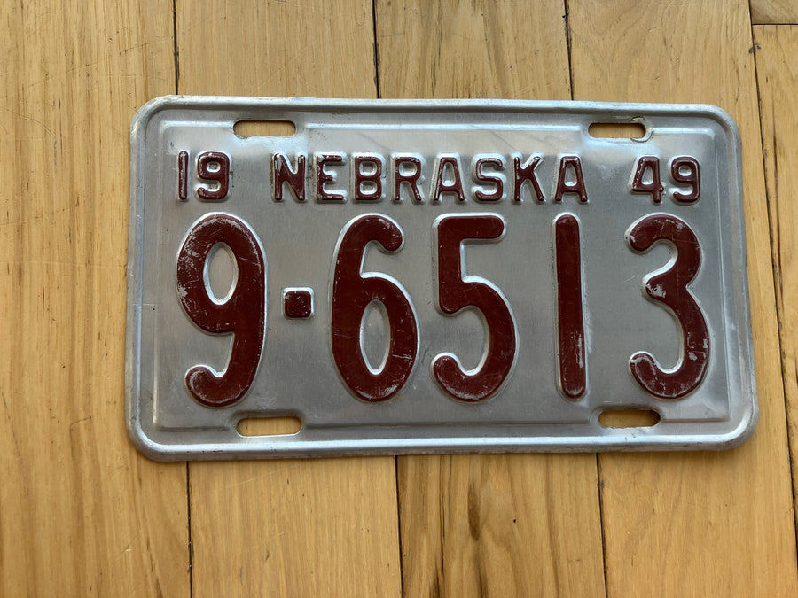 1949 Nebraska License Plate