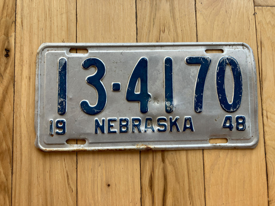 1948 Nebraska License Plate