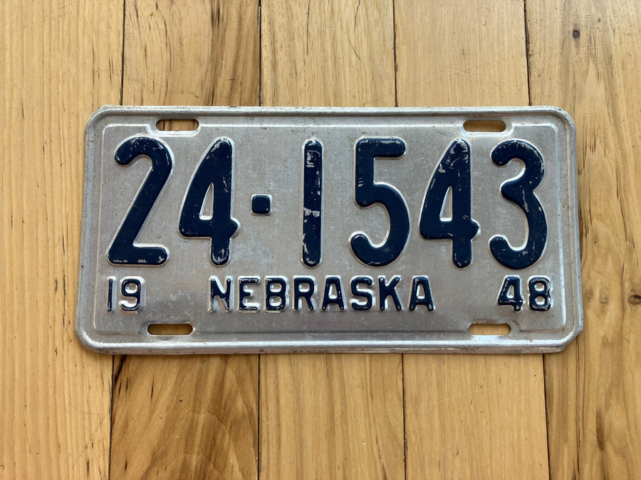 1948 Nebraska License Plate
