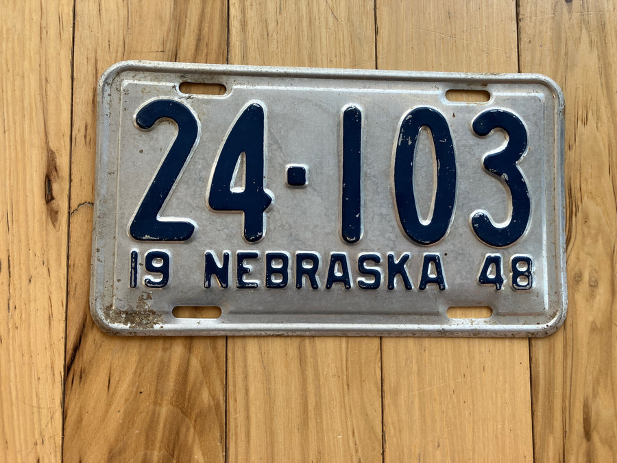 1948 Nebraska License Plate