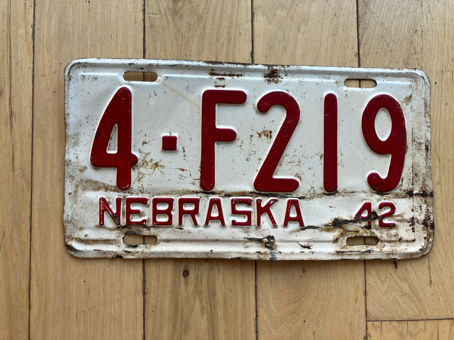 1942 Nebraska License Plate