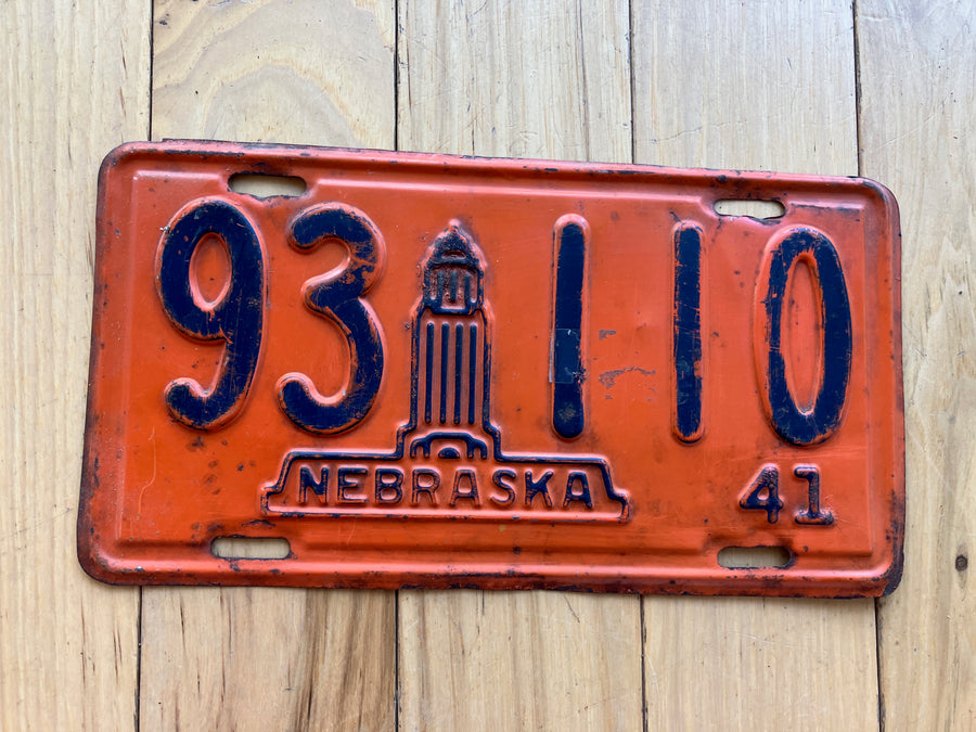 1941 Nebraska License Plate