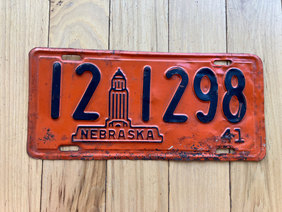 1941 Nebraska License Plate