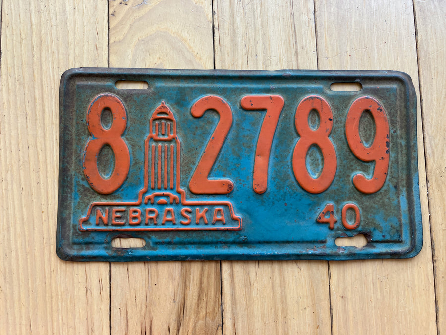 1940 Nebraska License Plate