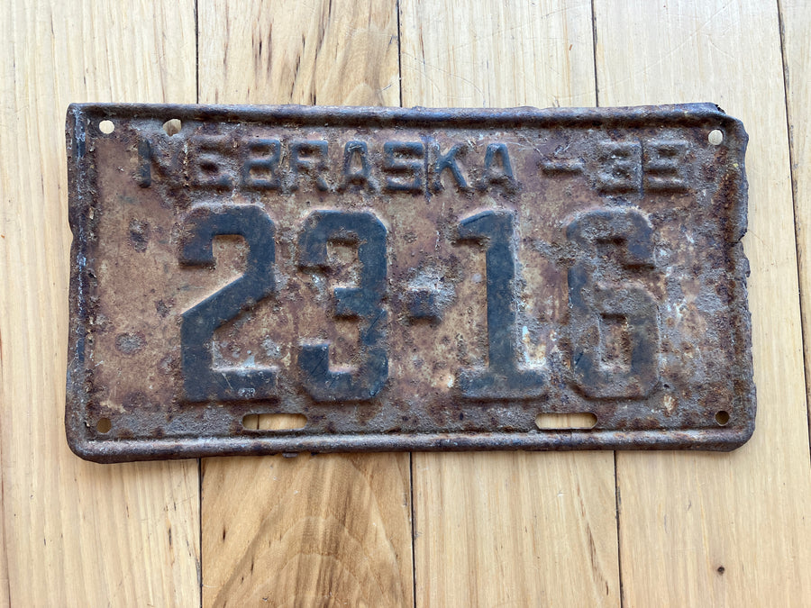 1939 Nebraska License Plate