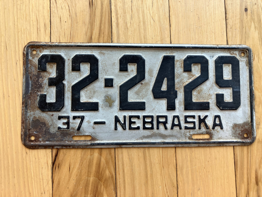 1937 Nebraska License Plate