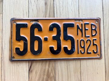 1925 Nebraska License Plate