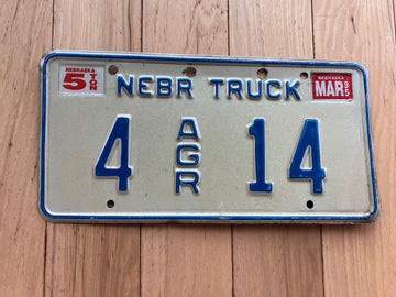 1995 Nebraska Agriculture License Plate