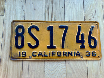 1936 California License Plate