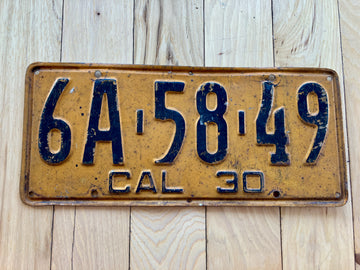 1930 California License Plate