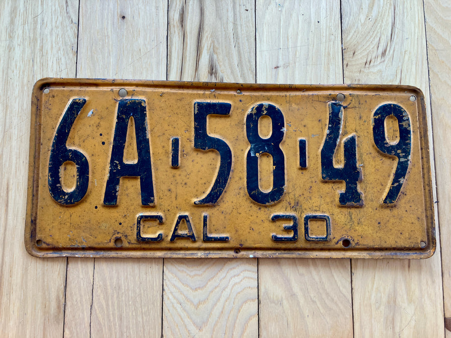 1930 California License Plate
