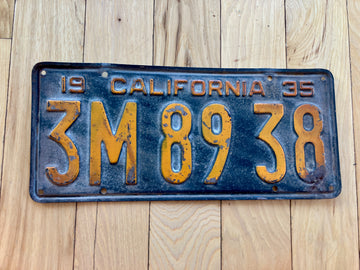 1935 California License Plate