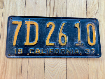 1937 California License Plate